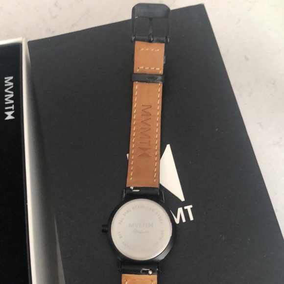 MVMT Avenue Valerie Gunmetal and Black Leather Bracelet Women Wrist Watch - Picture 7 of 10